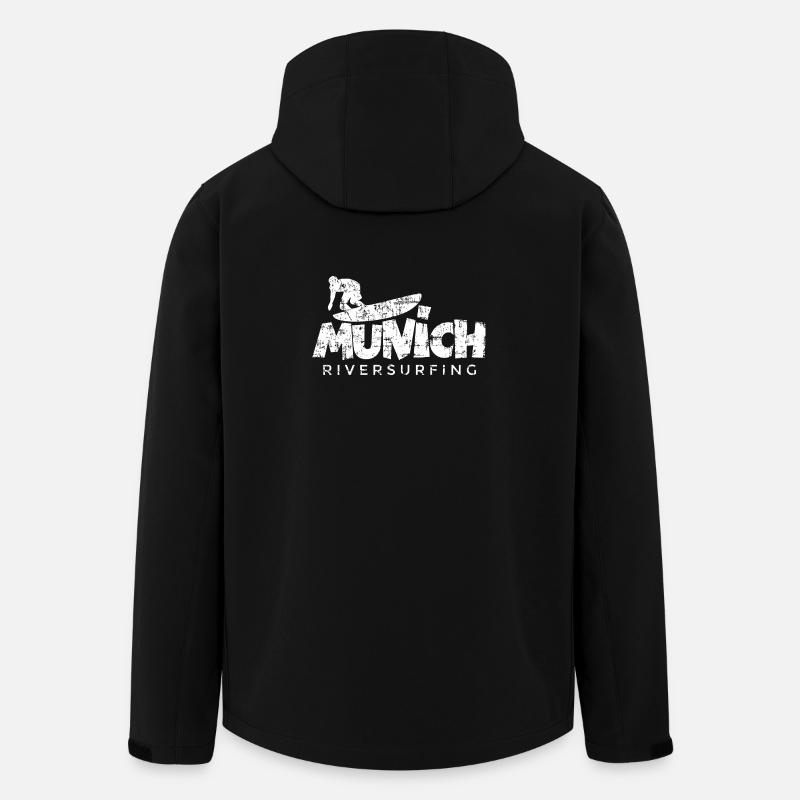 Munich Riversurfing München Surfer (Vintage Weiß) - Recycelte Männer Softshell-Jacke von Stanley/Stella - Schwarz