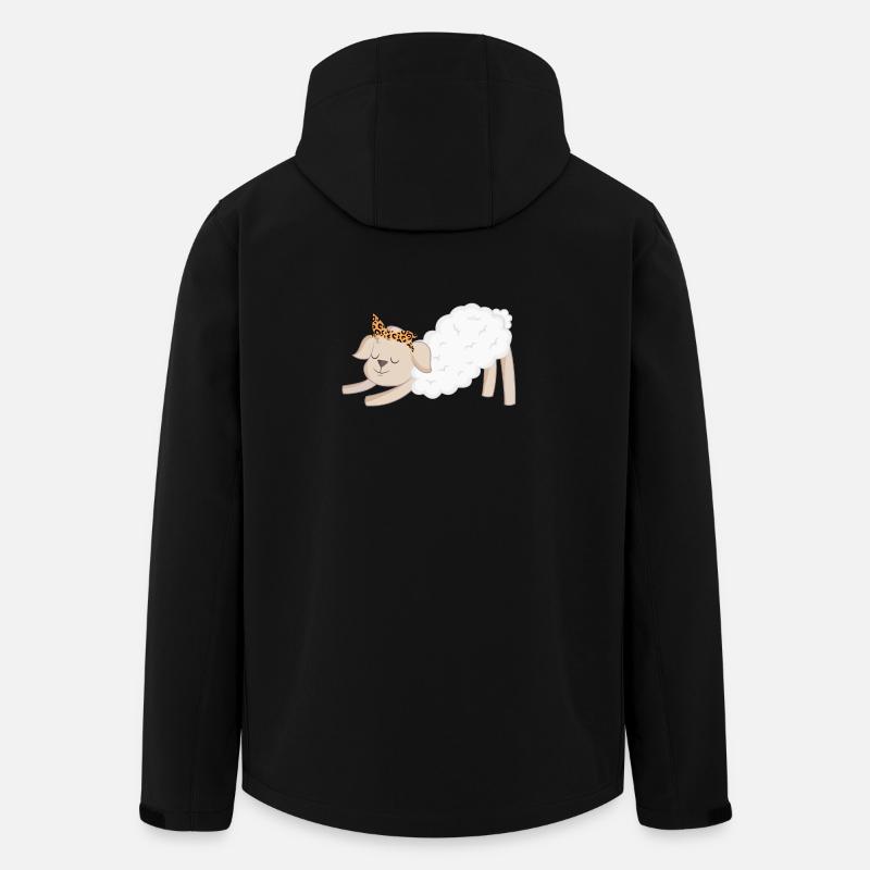 Moutons - Veste softshell homme en polyester recyclé Stanley/Stella - noir
