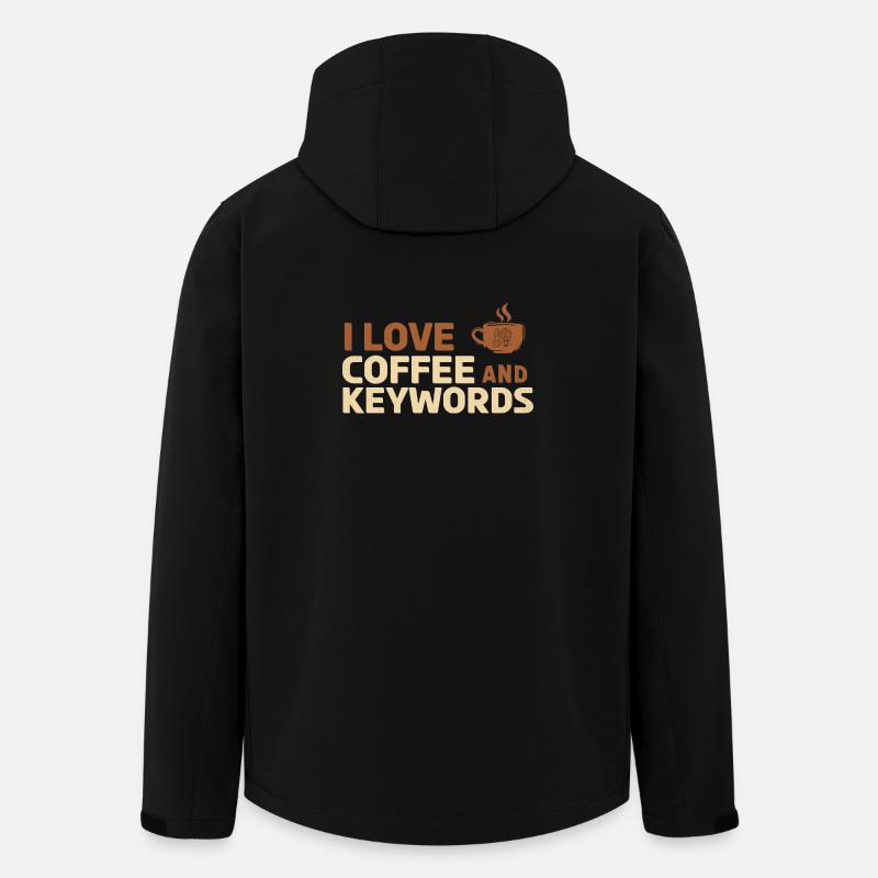 I love coffee and keywords - Men’s Recycled Softshell Jacket by Stanley/Stella - black