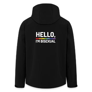Bonjour, je suis bisexuel - Veste softshell homme en polyester recyclé Stanley/Stella - noir - Dos - AI Model Male 185 light (185cm)