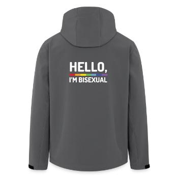 Hello, I’m Bisexual - Men’s Recycled Softshell Jacket by Stanley/Stella - anthracite - Back - AI Model Male 185 light (185cm)