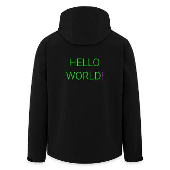 Hello World - Men’s Recycled Softshell Jacket by Stanley/Stella - black - Back - AI Model Male 185 light (185cm)