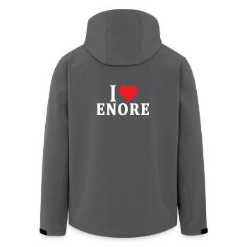 t-shirt I love Enore t-shirt gift idea - Men’s Recycled Softshell Jacket by Stanley/Stella - anthracite - Back - AI Model Male 185 light (185cm)