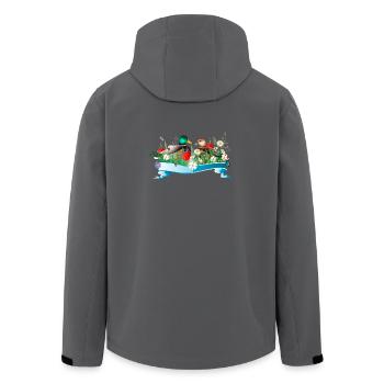 Couple de canards dans le lac avec une rive printanière - Veste softshell homme en polyester recyclé Stanley/Stella - charbon - Dos - AI Model Male 185 light (185cm)