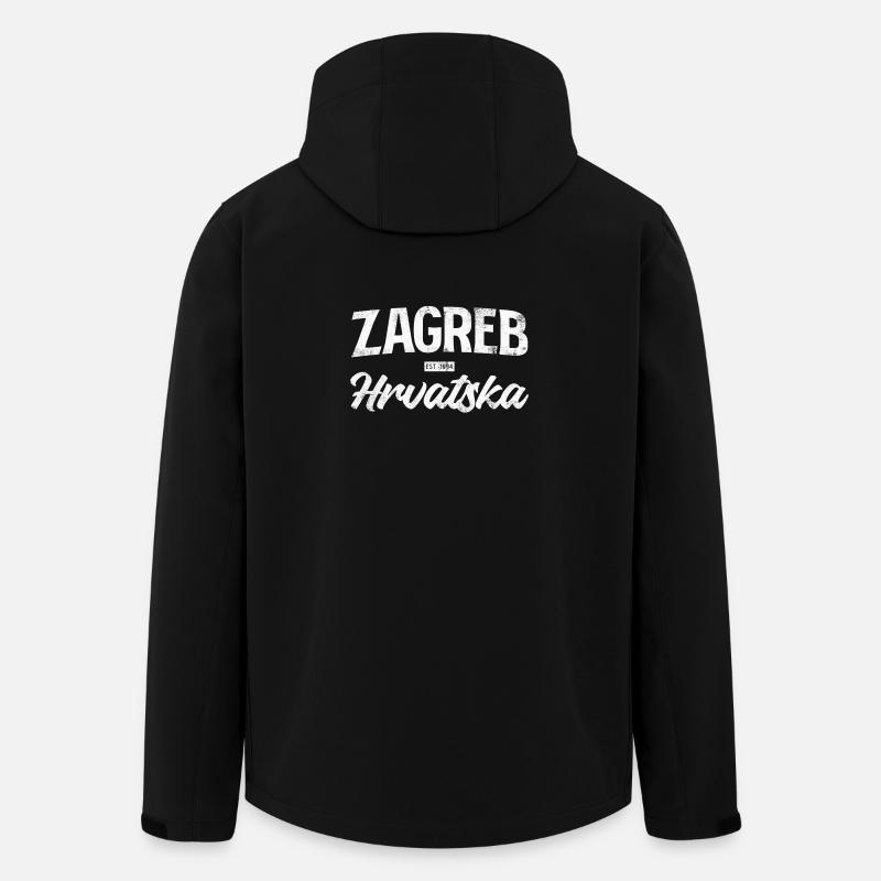 Zagreb Hrvatska Lettrage - Veste softshell homme en polyester recyclé Stanley/Stella - noir