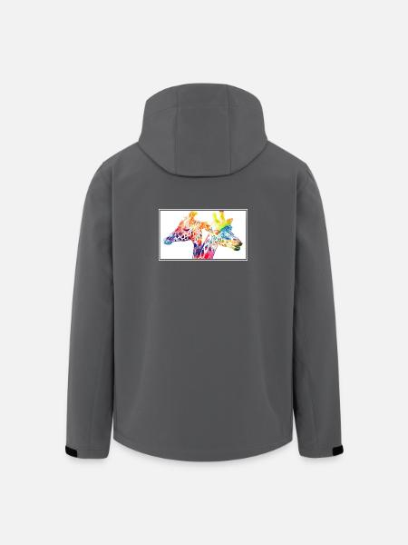 Bunte Giraffen - Recycelte Männer Softshell-Jacke von Stanley/Stella - Schwarz