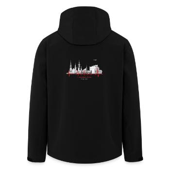 Hamburg / Stadt / Metropole / Elbe - Recycelte Männer Softshell-Jacke von Stanley/Stella - Schwarz - Hinten - AI Model Male 185 light (185cm)