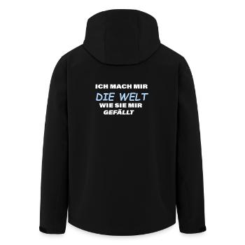 Ich mach mir die Welt ... - Recycelte Männer Softshell-Jacke von Stanley/Stella - Schwarz - Hinten - AI Model Male 185 light (185cm)