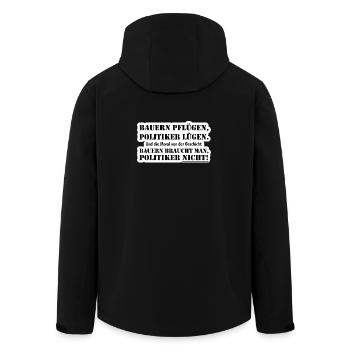 Bauern braucht man - Recycelte Männer Softshell-Jacke von Stanley/Stella - Schwarz - Hinten - AI Model Male 185 light (185cm)