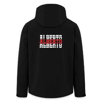 Alberto t-shirt t-shirt idée cadeau texte empilé - Veste softshell homme en polyester recyclé Stanley/Stella - noir - Dos - AI Model Male 185 light (185cm)