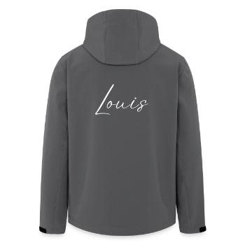 T-shirt Louis Name cadeau pour hommes - Veste softshell homme en polyester recyclé Stanley/Stella - noir - Dos - AI Model Male 185 light (185cm)