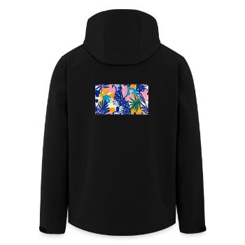 Tropical Abstract Pattern - Men’s Recycled Softshell Jacket by Stanley/Stella - black - Back - AI Model Male 185 light (185cm)