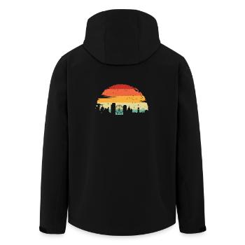 Sunset City Skyline Silhouette - Recycelte Männer Softshell-Jacke von Stanley/Stella - Schwarz - Hinten - AI Model Male 185 light (185cm)