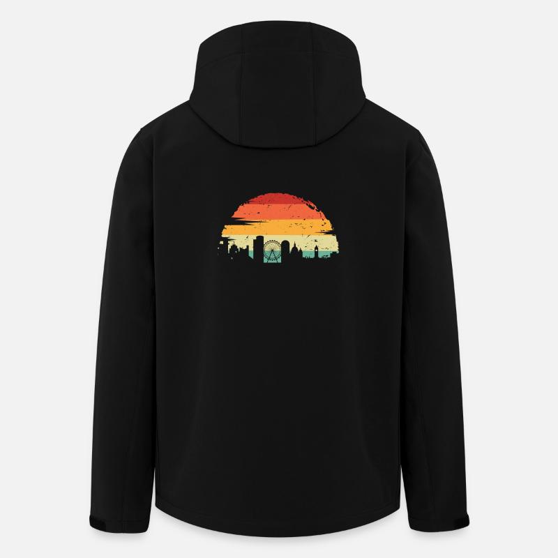Sunset City Skyline Silhouette - Recycelte Männer Softshell-Jacke von Stanley/Stella - Schwarz