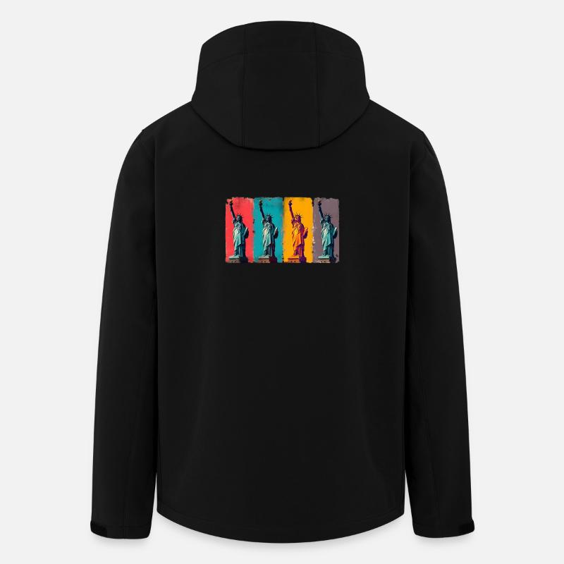 Freiheitsstatue USA Pop Art Patriotisch Warhol - Recycelte Männer Softshell-Jacke von Stanley/Stella - Schwarz