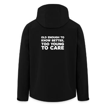 T-shirt d’humour assez vieux pour mieux connaître - Veste softshell homme en polyester recyclé Stanley/Stella - noir - Dos - AI Model Male 185 light (185cm)