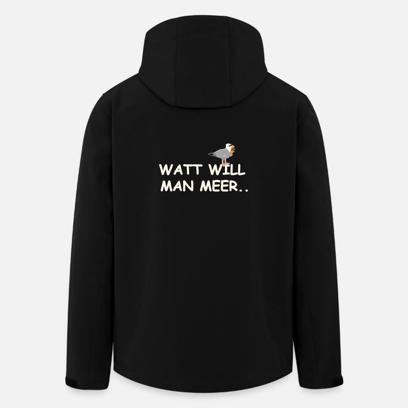 Watt Wandern  - Recycelte Männer Softshell-Jacke von Stanley/Stella - Schwarz