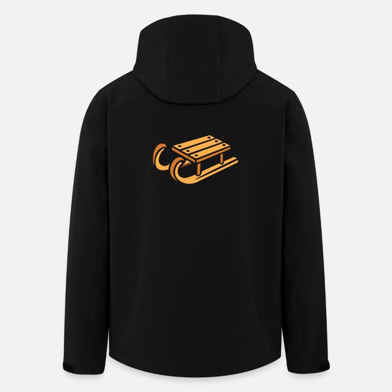 Winterlicher Schlitten Cartoon Stil - Recycelte Männer Softshell-Jacke von Stanley/Stella - Schwarz