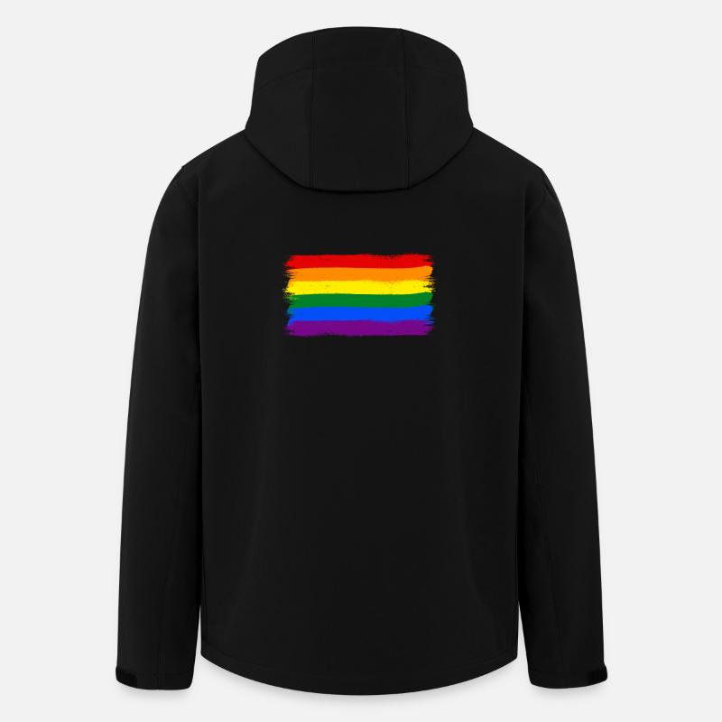 Rainbow Flag LGBTQ+ - Men’s Recycled Softshell Jacket by Stanley/Stella - black