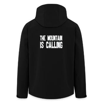 The Mountain is calling - Men’s Recycled Softshell Jacket by Stanley/Stella - black - Back - AI Model Male 185 light (185cm)