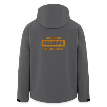 Super grand-père motivé par le café - Fête des pères - Veste softshell homme en polyester recyclé Stanley/Stella - noir - Dos - AI Model Male 185 light (185cm)