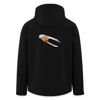 Walnuss im Nussknacker–klassisches Weihnachtsmotiv - Recycelte Männer Softshell-Jacke von Stanley/Stella - Schwarz - Hinten - AI Model Male 185 light (185cm)