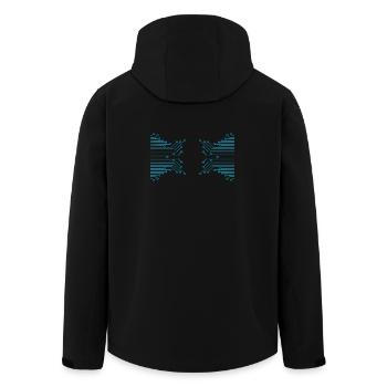 Butterfly made of conductor tracks - Men’s Recycled Softshell Jacket by Stanley/Stella - black - Back - AI Model Male 185 light (185cm)