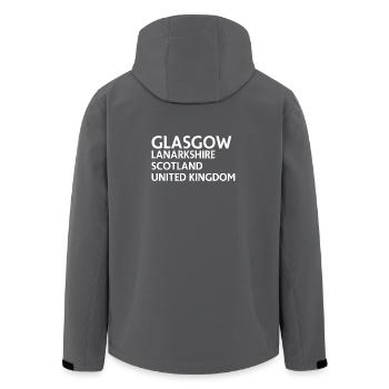 Glasgow – Scotland Textdesign - Recycelte Männer Softshell-Jacke von Stanley/Stella - Schwarz - Hinten - AI Model Male 185 light (185cm)