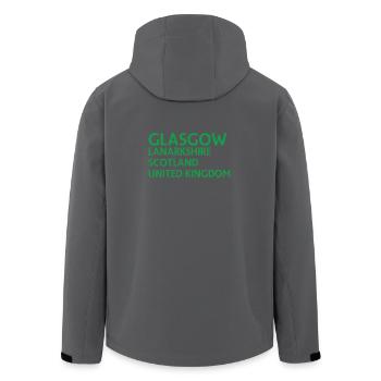 Glasgow – Scotland Textdesign - Recycelte Männer Softshell-Jacke von Stanley/Stella - Schwarz - Hinten - AI Model Male 185 light (185cm)