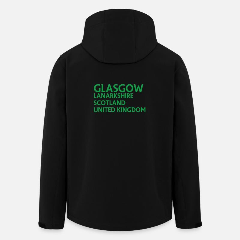 Glasgow – Scotland Textdesign - Veste softshell homme en polyester recyclé Stanley/Stella - noir