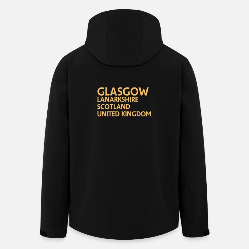 Glasgow – Scotland Textdesign - Veste softshell homme en polyester recyclé Stanley/Stella - noir