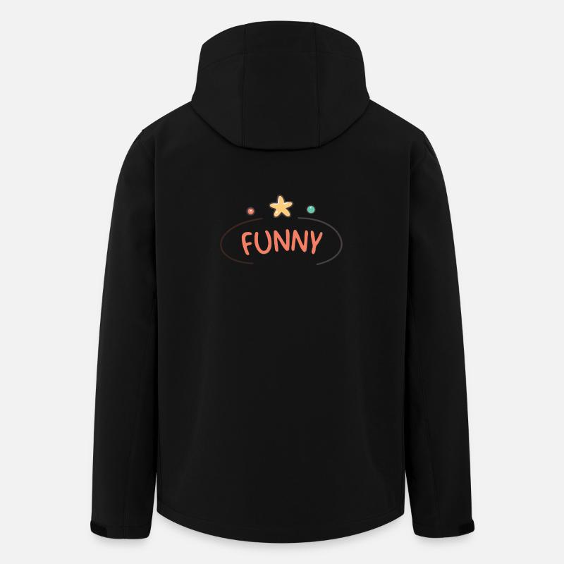 Lustige, verspielte Sternschrift - Recycelte Männer Softshell-Jacke von Stanley/Stella - Schwarz