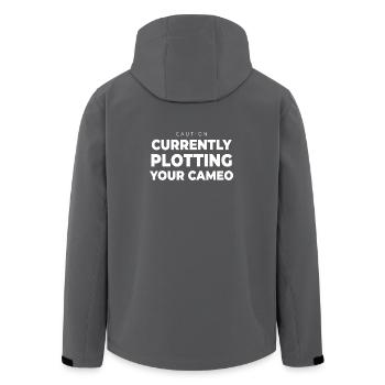 Writer Plotting Your Cameo Funny Author Book Quote - Men’s Recycled Softshell Jacket by Stanley/Stella - anthracite - Back - AI Model Male 185 light (185cm)