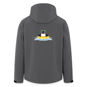 Pinguin Schwimmen Schwimmring Sommer - Recycelte Männer Softshell-Jacke von Stanley/Stella - Schwarz - Hinten - AI Model Male 185 light (185cm)
