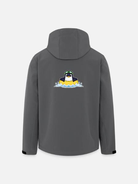 Penguin Swimming Swim Ring Summer - Men’s Recycled Softshell Jacket by Stanley/Stella - black