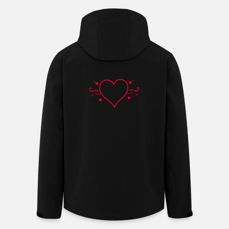 Valentines Red Heart, Valentine's Day - Men’s Recycled Softshell Jacket by Stanley/Stella - black