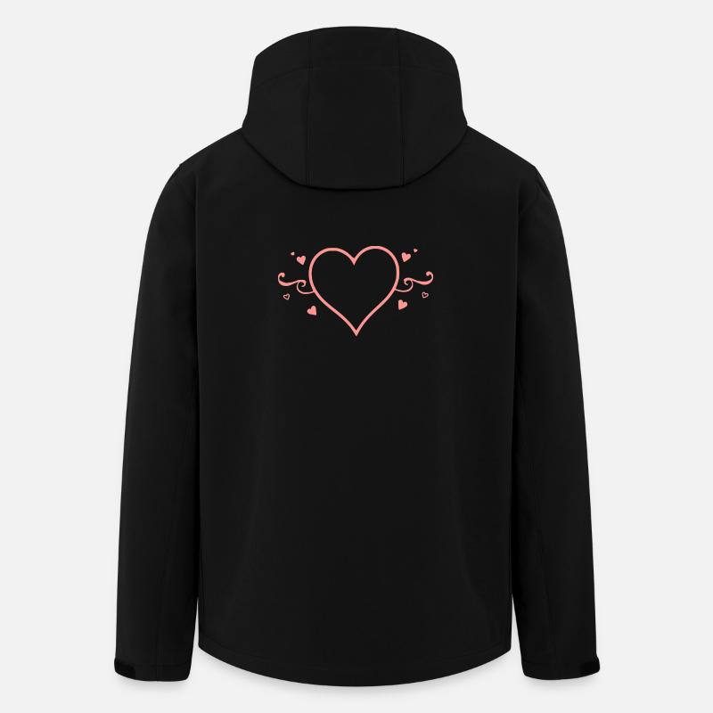 Saint-Valentin Cœur Rose, St.valentin - Veste softshell homme en polyester recyclé Stanley/Stella - noir