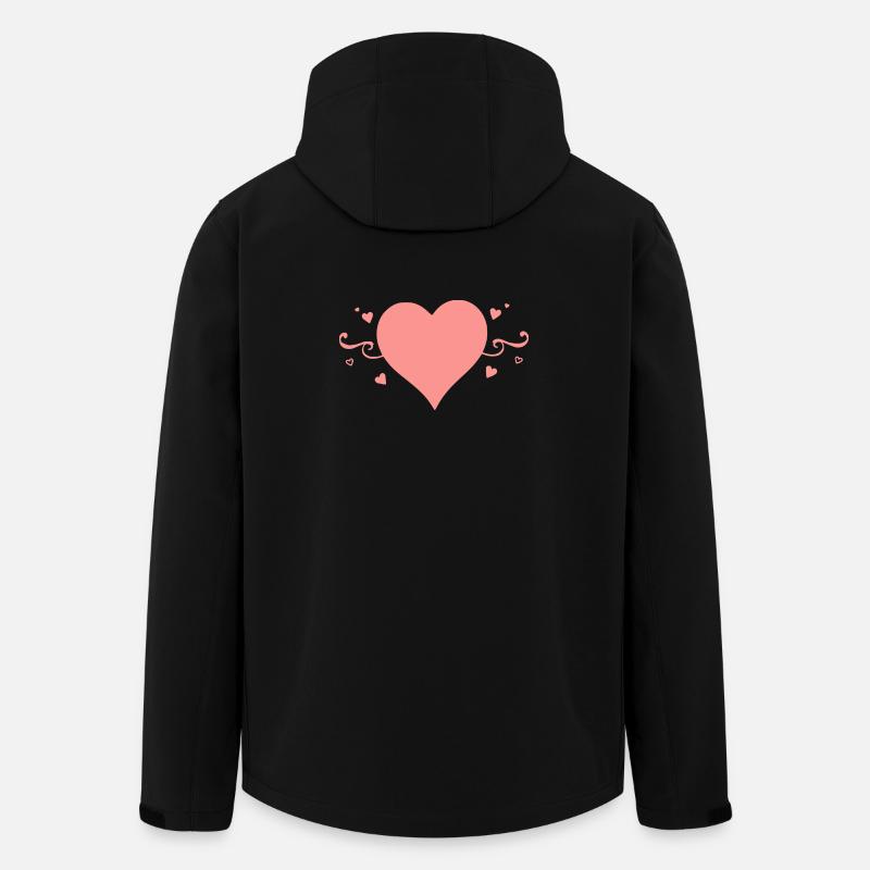 Saint-Valentin Cœur Rose, St.valentin - Veste softshell homme en polyester recyclé Stanley/Stella - noir