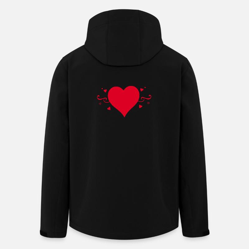 Valentines Red Heart, Valentine's Day - Men’s Recycled Softshell Jacket by Stanley/Stella - black