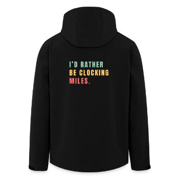 Ich würde lieber Meilen zurücklegen - Recycelte Männer Softshell-Jacke von Stanley/Stella - Schwarz - Hinten - AI Model Male 185 light (185cm)