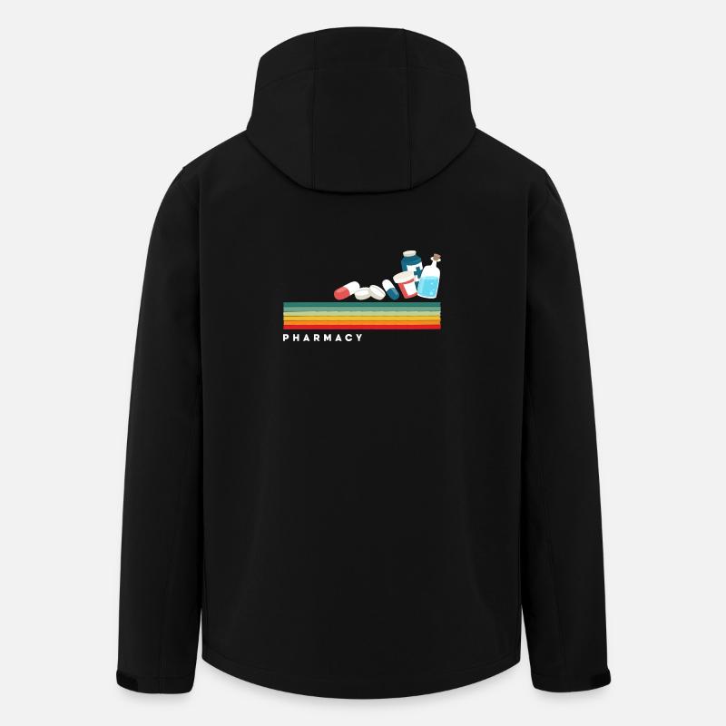 Technicien en pharmacie rétro - Veste softshell homme en polyester recyclé Stanley/Stella - noir