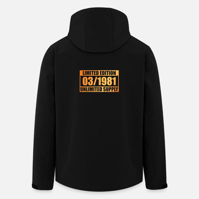 45e anniversaire édition limitée - ꝏ Approvisionnement 03/1981 - Veste softshell homme en polyester recyclé Stanley/Stella - noir