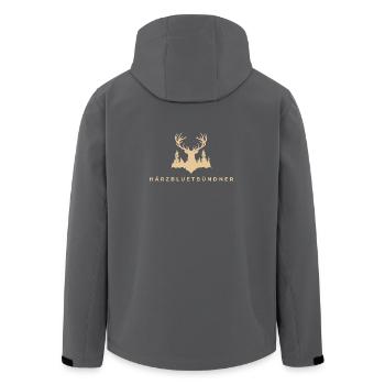 Härzbluetbündner - Recycelte Männer Softshell-Jacke von Stanley/Stella - Anthrazit - Hinten - AI Model Male 185 light (185cm)
