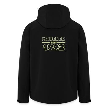 1992 - Recycelte Männer Softshell-Jacke von Stanley/Stella - Schwarz - Hinten - AI Model Male 185 light (185cm)