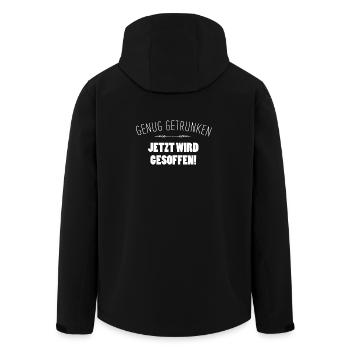 Enough drunk. Now it's time to drink! - Men’s Recycled Softshell Jacket by Stanley/Stella - black - Back - AI Model Male 185 light (185cm)