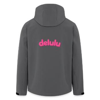Stay Delulu – Trendy slogan in colorful typography - Men’s Recycled Softshell Jacket by Stanley/Stella - black - Back - AI Model Male 185 light (185cm)