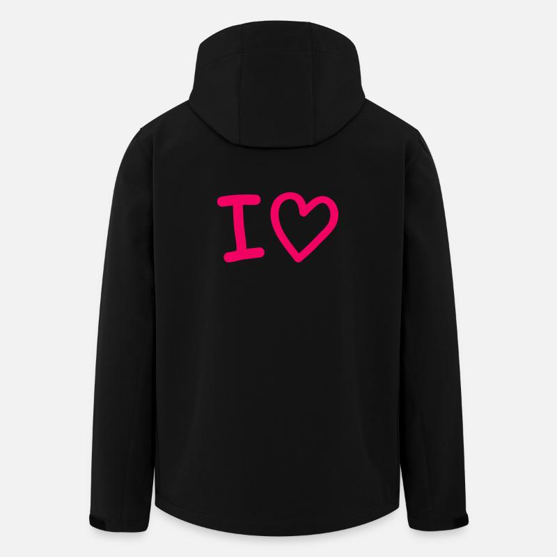 i_love- - Recycelte Männer Softshell-Jacke Discoverer von Stanley/Stella - Schwarz