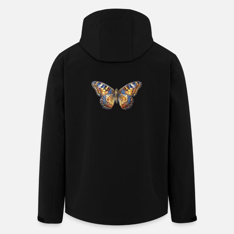 Schmetterling Mosaik - Kunst Geschenk - Recycelte Männer Softshell-Jacke von Stanley/Stella - Schwarz