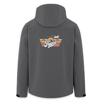 Flygirl Retro Aviation Sunset - Men’s Recycled Softshell Jacket by Stanley/Stella - anthracite - Back - AI Model Male 185 light (185cm)