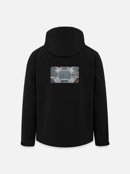 Aerial view of intersection geometry - Men’s Recycled Softshell Jacket by Stanley/Stella - black